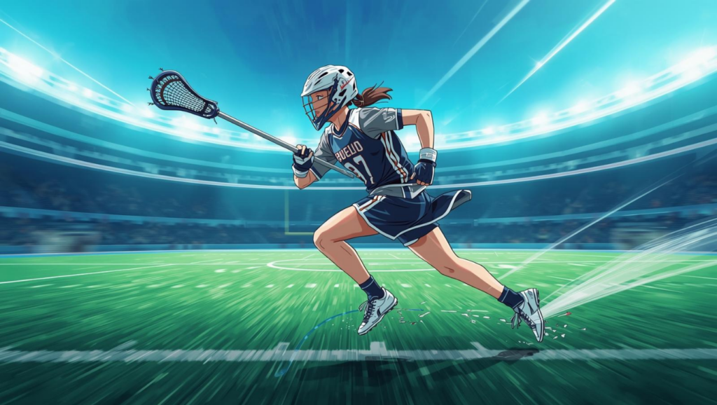 フィールドラクロスのプロリーグを想起させるスタジアム疾走シーン