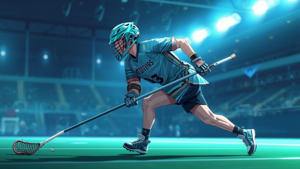 室内ボックスラクロス（NLL）を表すアリーナのプレーシーン